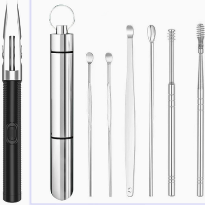 LED Lighted Ear Pick Cleaning Tool Set with Tweezers