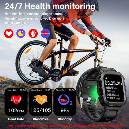 Men’s Bluetooth Smartwatch 1.71" – Calls, Fitness, LED
