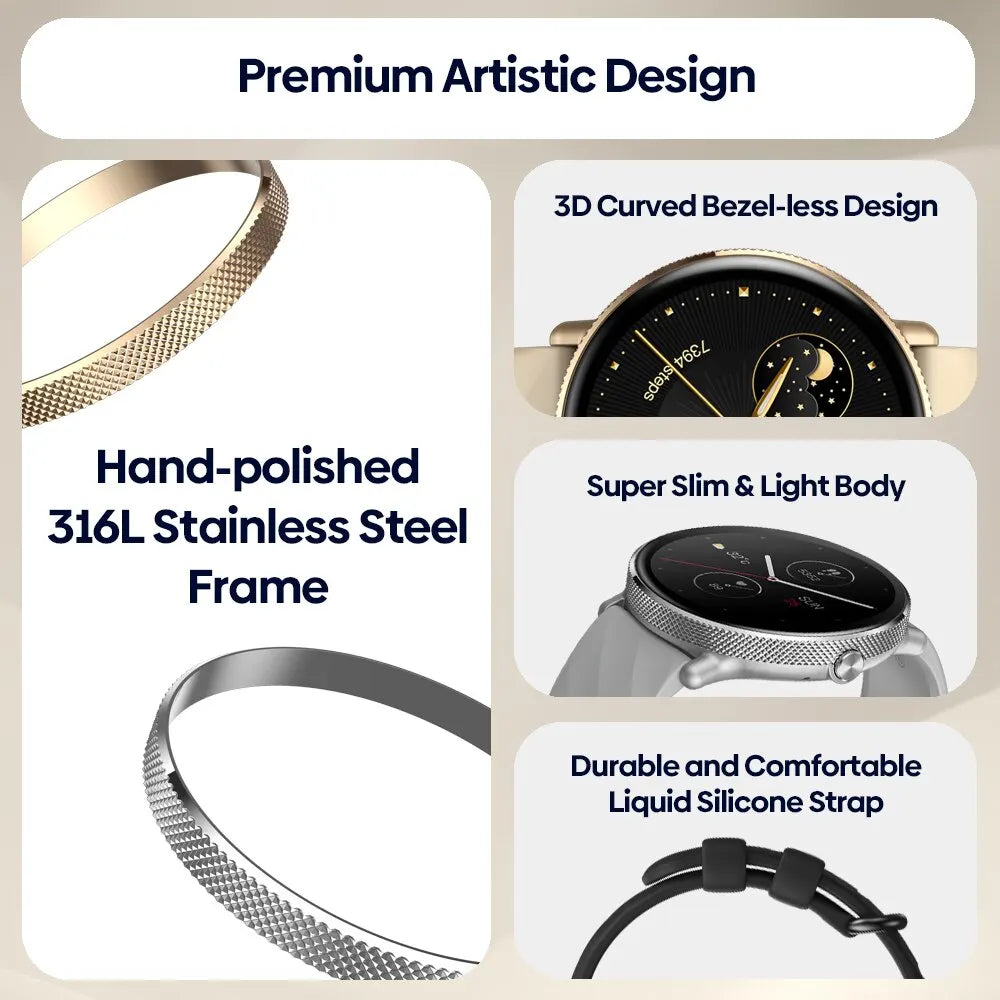 AMOLED Calling Smartwatch with Stainless Steel Frame